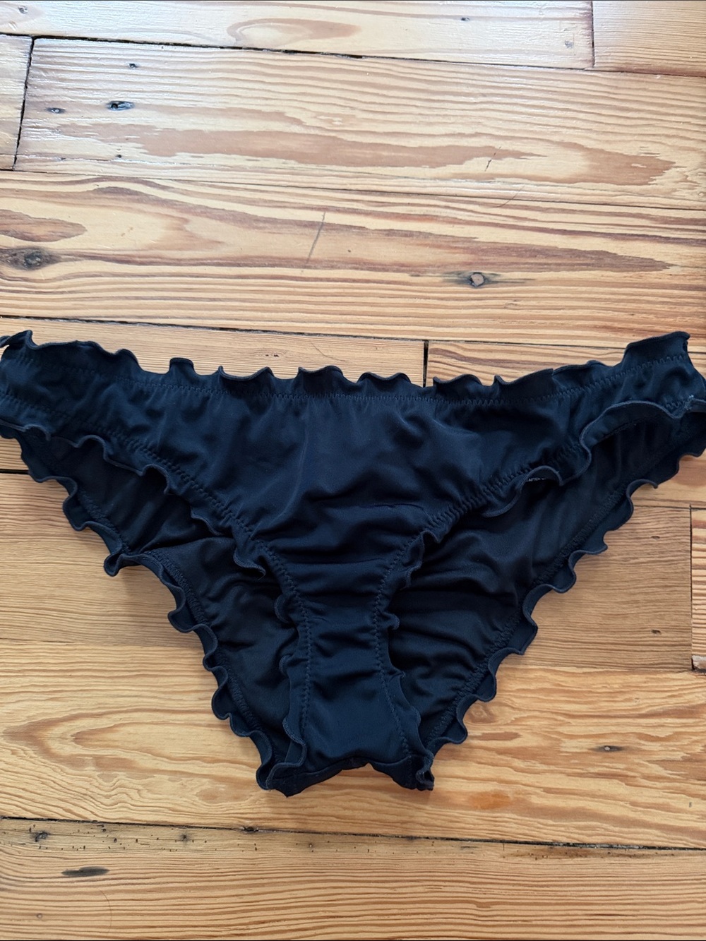 Shade & Shore Black Ruffle Bikini Bottoms